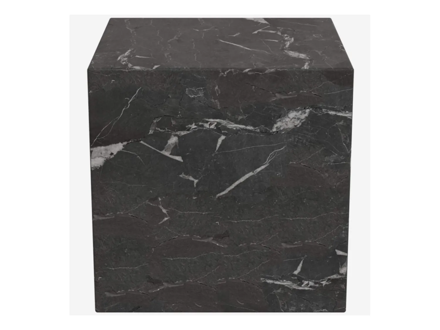 Habitat - Table d'appoint cube en marbre - Noir - Adana