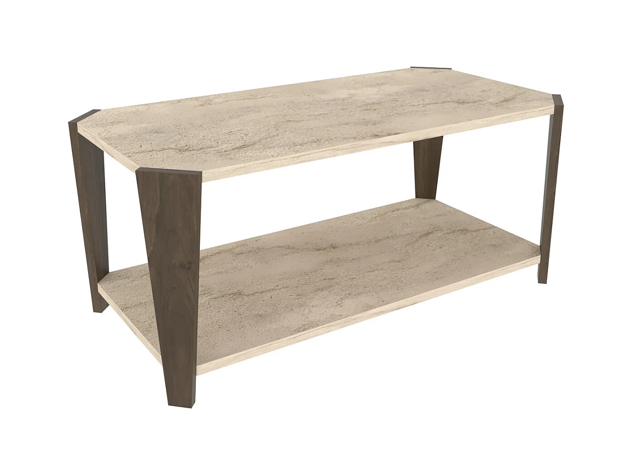 Monaco Table basse moderne et simple 91 cm x 47 cm (Noyer et Traverter)