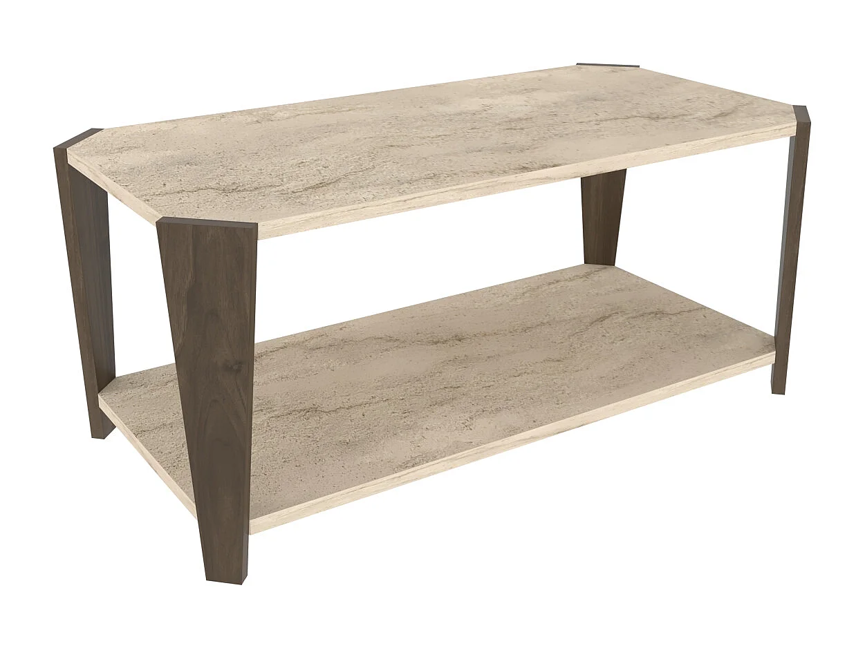Monaco Table basse moderne et simple 91 cm x 47 cm (Noyer et Traverter)