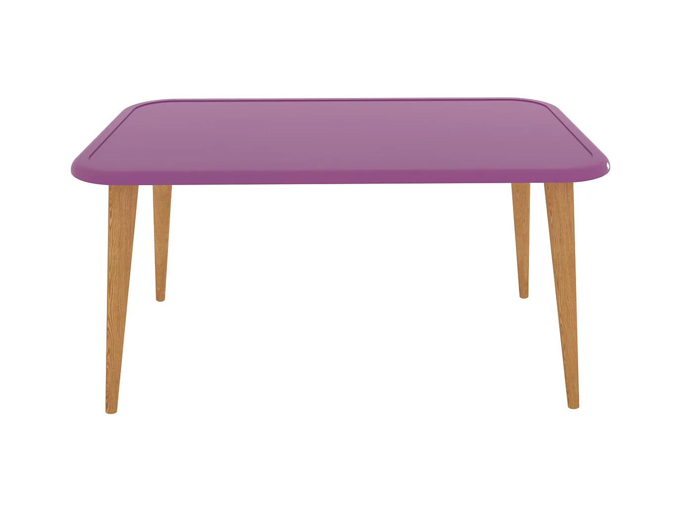 Bohemia Table Basse 90 cm avec Pieds en Bois (Prune)