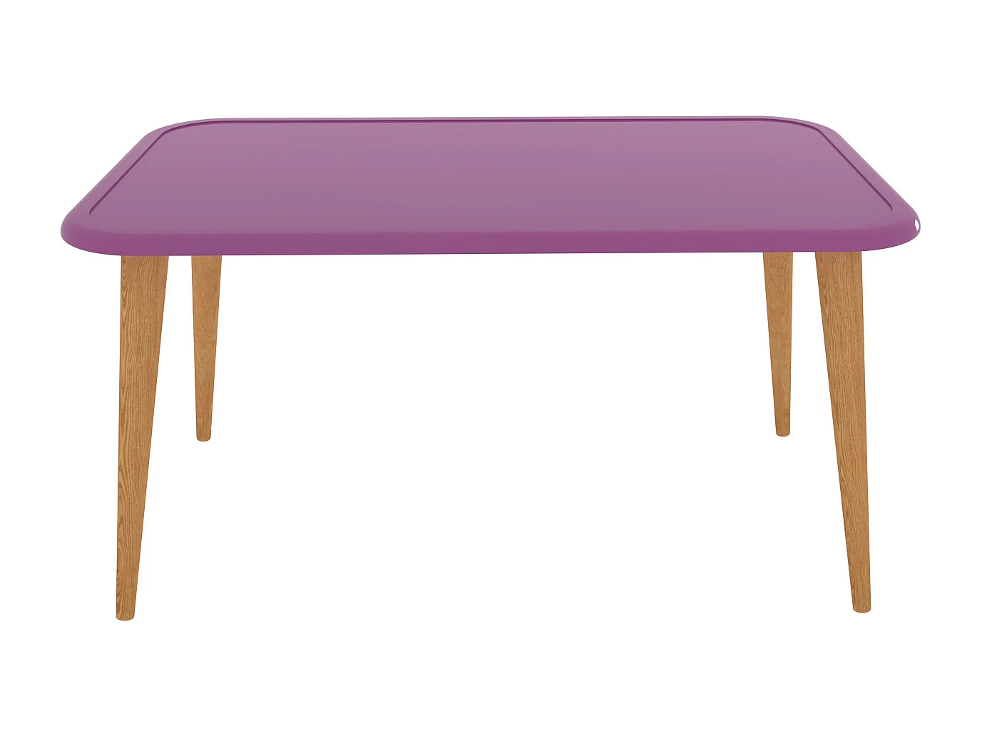 Bohemia Table Basse 90 cm avec Pieds en Bois (Prune)