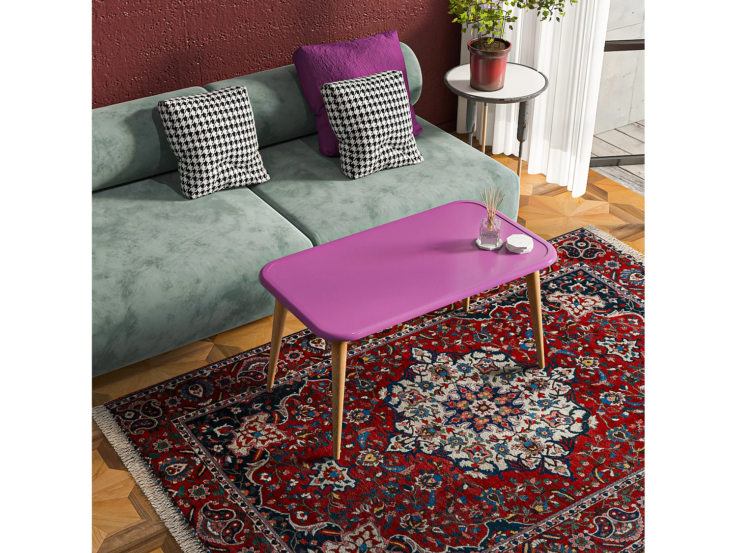 Decorotika Bohemia Coffee Table - W 90 cm x H 46 cm x D 48 cm