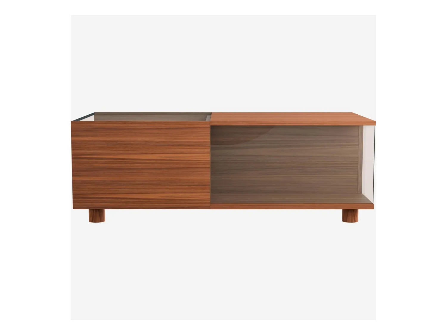 Habitat - Table basse en noyer et verre - Design by Marie Matsuura - Akiro