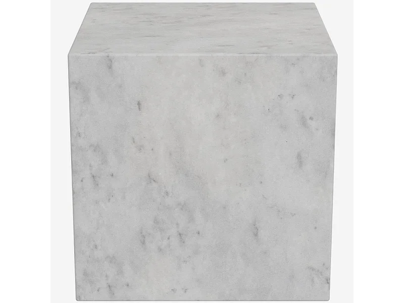 Habitat - Table d'appoint cube en marbre - Blanc - Adana