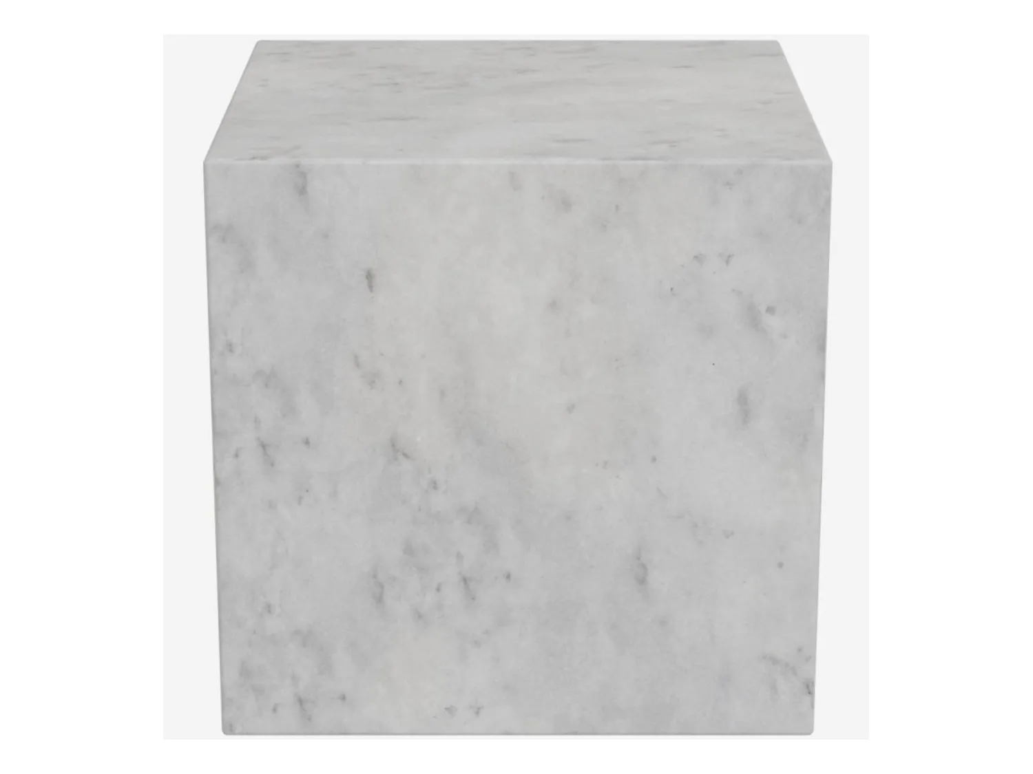 Habitat - Table d'appoint cube en marbre - Blanc - Adana