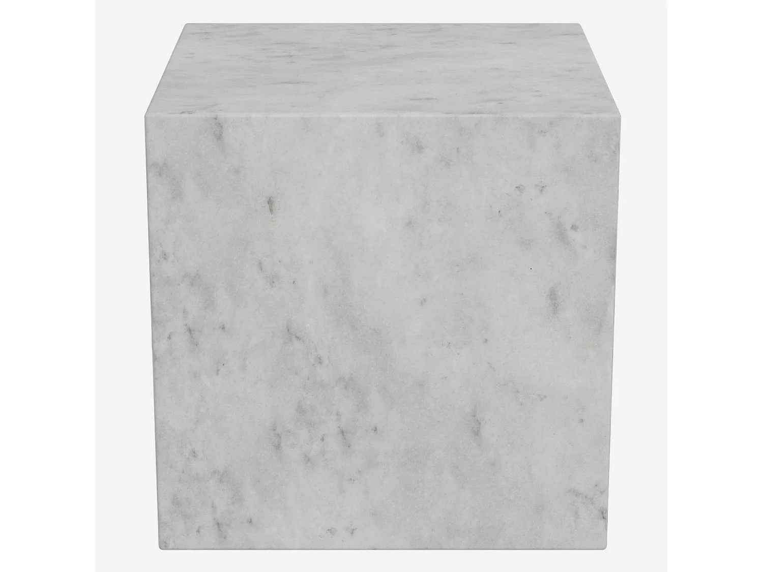 Habitat - Table d'appoint cube en marbre - Blanc - Adana