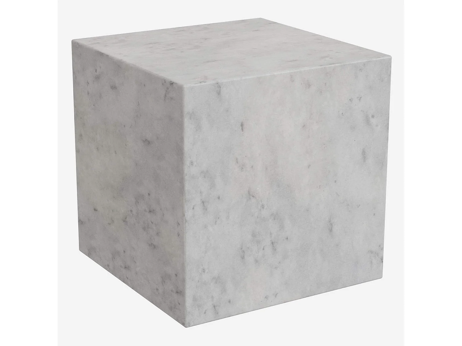 Habitat - Table d'appoint cube en marbre - Blanc - Adana