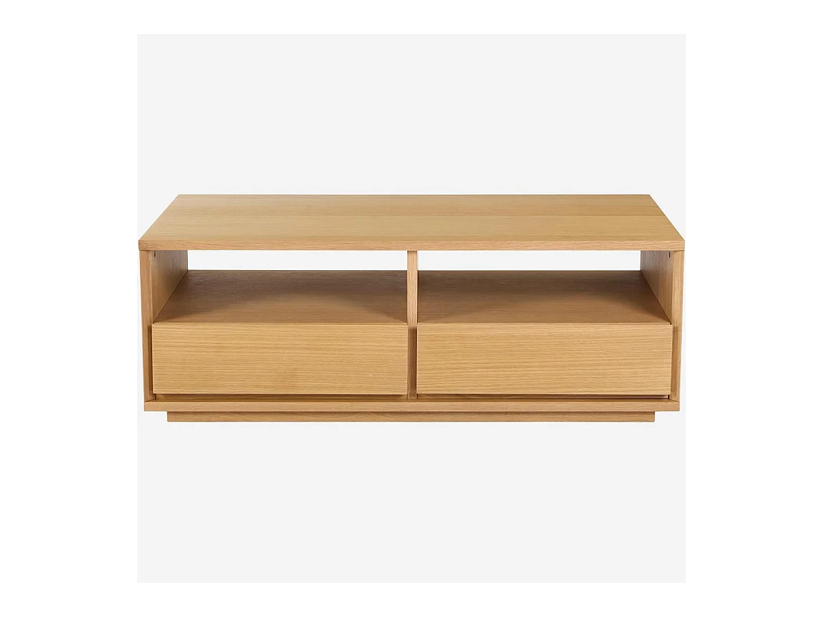 Habitat - Table basse avec rangements en chêne - Naturel - Hazo