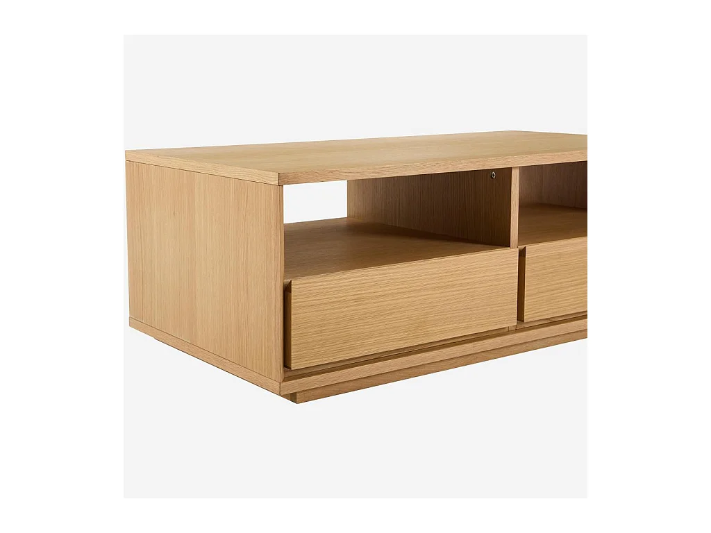 Habitat - Table basse avec rangements en chêne - Naturel - Hazo