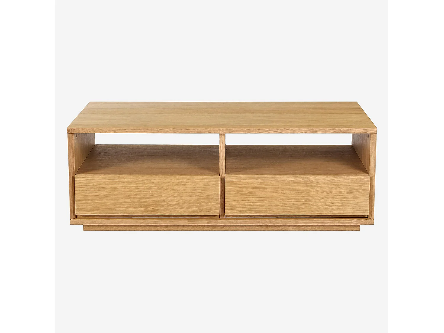 Table basse avec rangements en chêne - Naturel