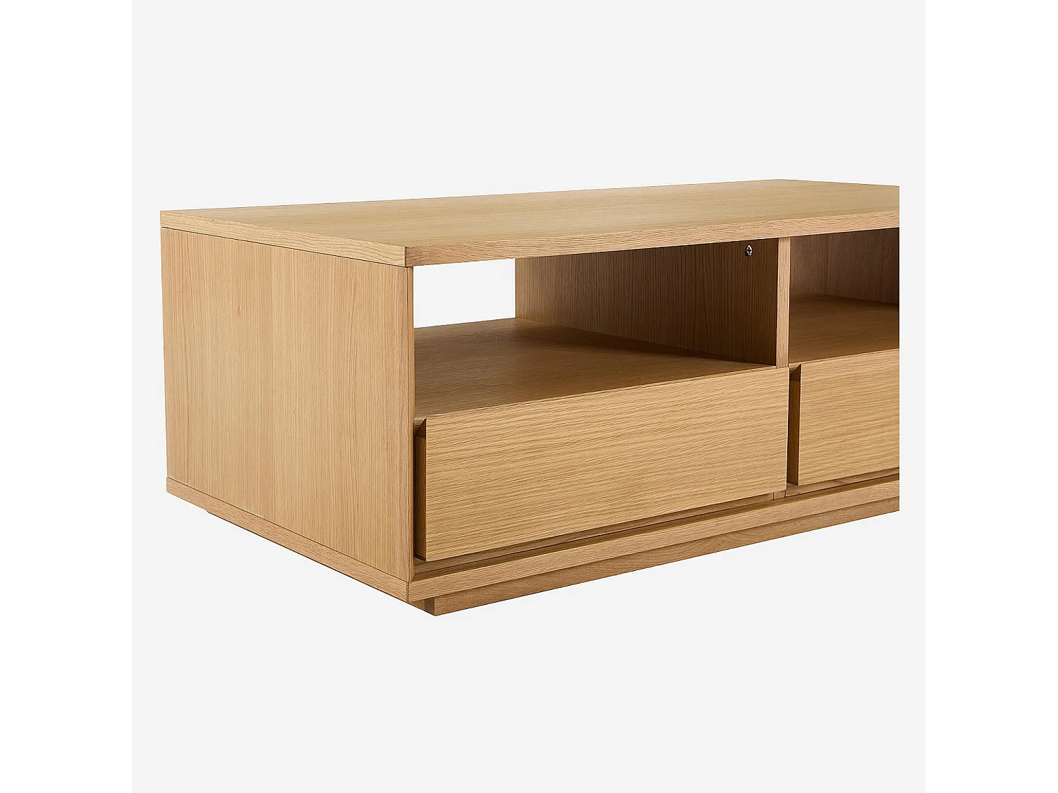 Table basse avec rangements en chêne - Naturel