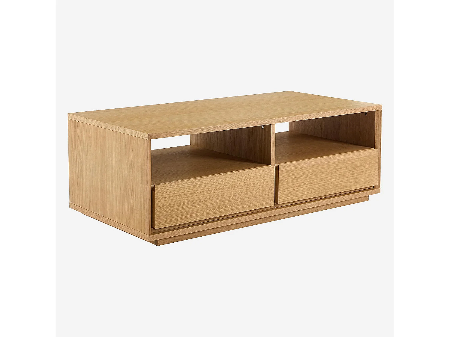 Table basse avec rangements en chêne - Naturel