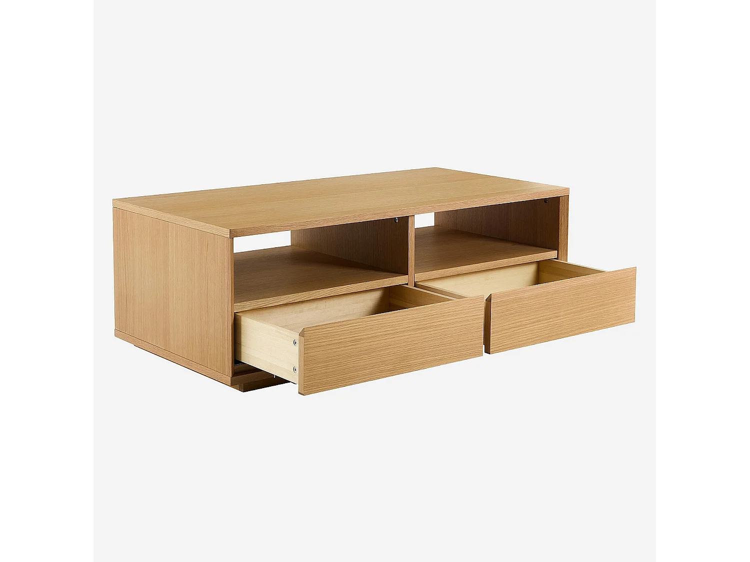 Table basse avec rangements en chêne - Naturel