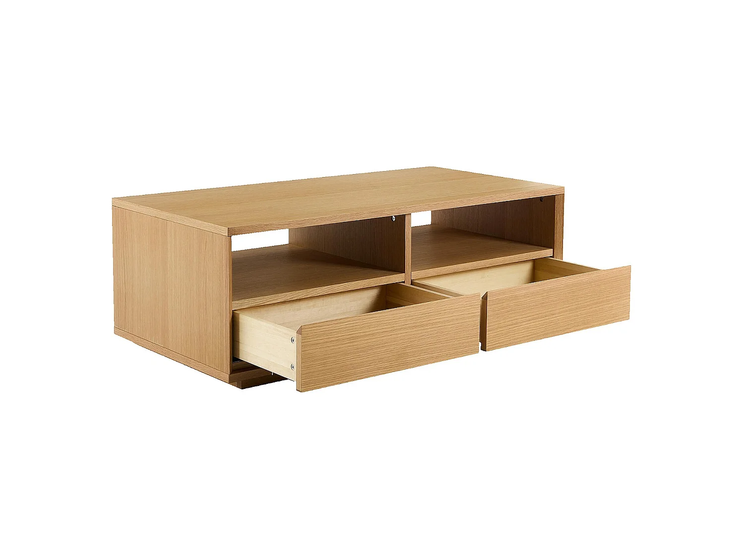 Habitat - Table basse avec rangements en chêne - Naturel - Hazo