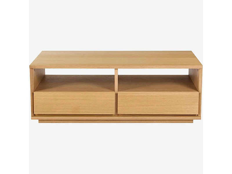 Habitat - Table basse avec rangements en chêne - Naturel - Hazo