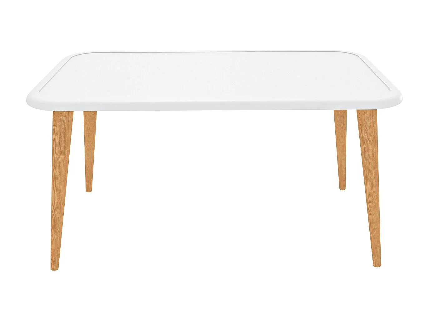 Bohemia Table Basse 90 cm avec Pieds en Bois (Blanc)