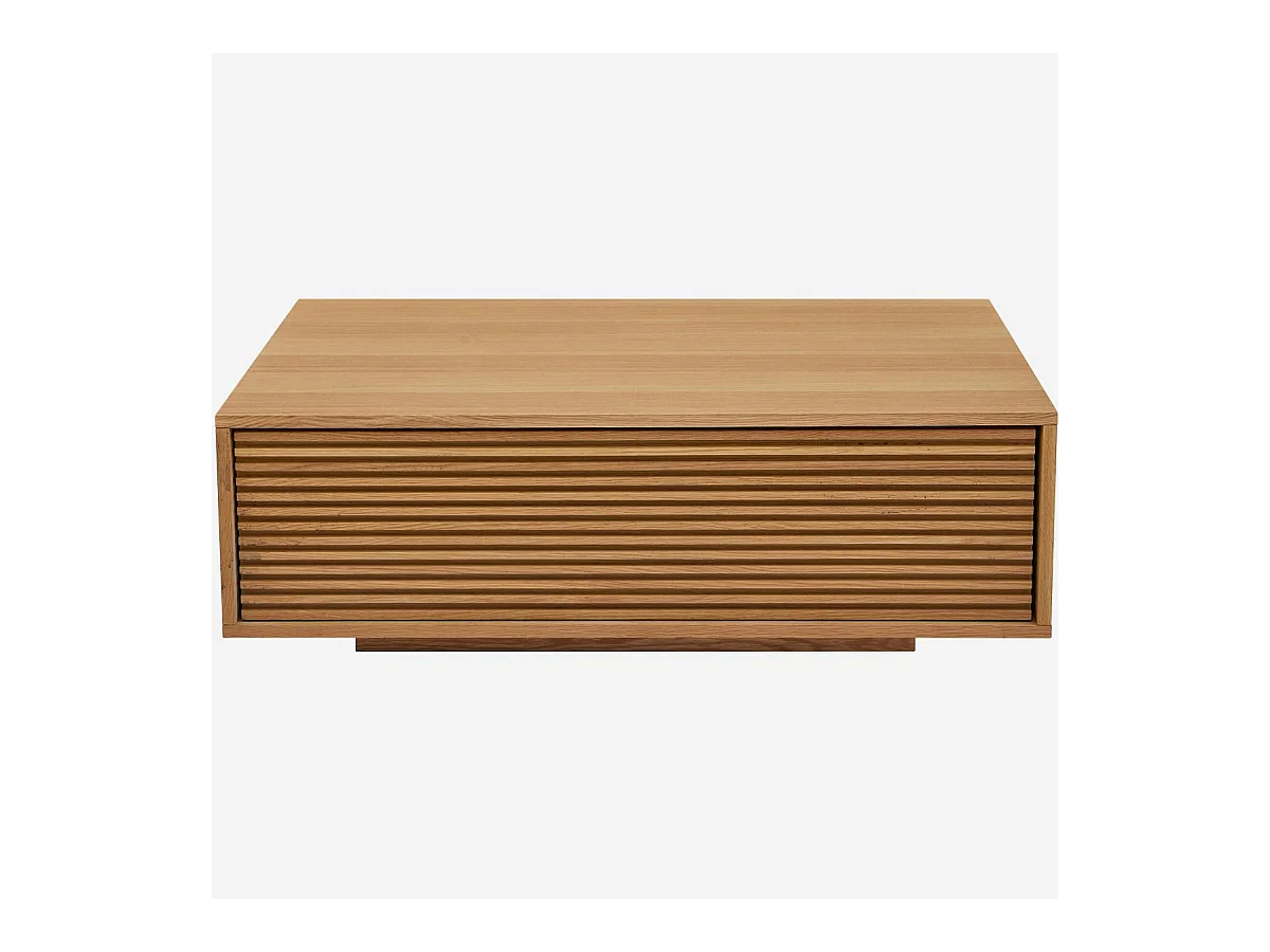 Habitat - Table basse avec rangements en chêne - Naturel - Max