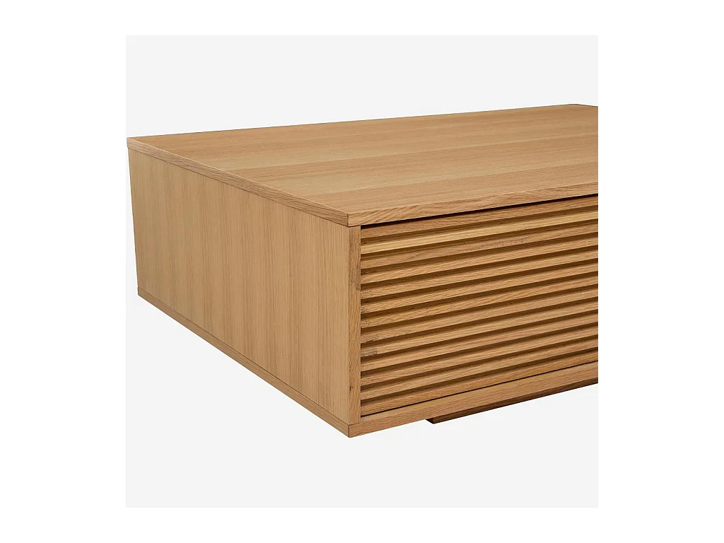 Habitat - Table basse avec rangements en chêne - Naturel - Max