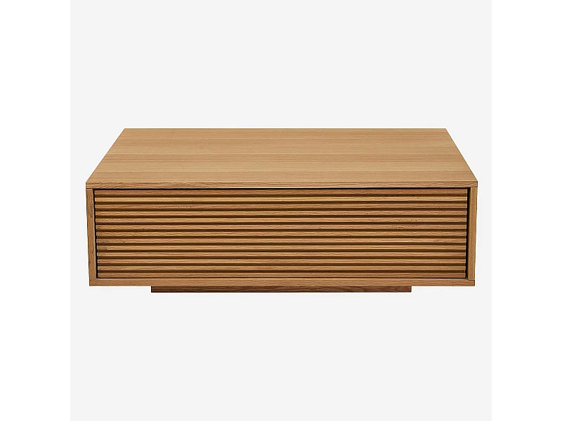 Habitat - Table basse avec rangements en chêne - Naturel - Max