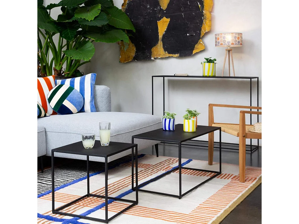 Habitat - Table d’appoint en métal 40 x 40 cm – Noir - Utyl