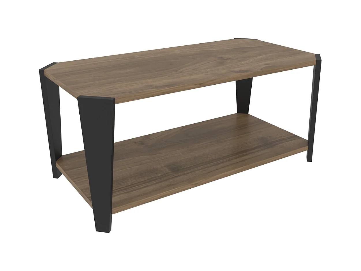 Monaco Table basse moderne et simple 91 cm x 47 cm (Noyer et Noir)