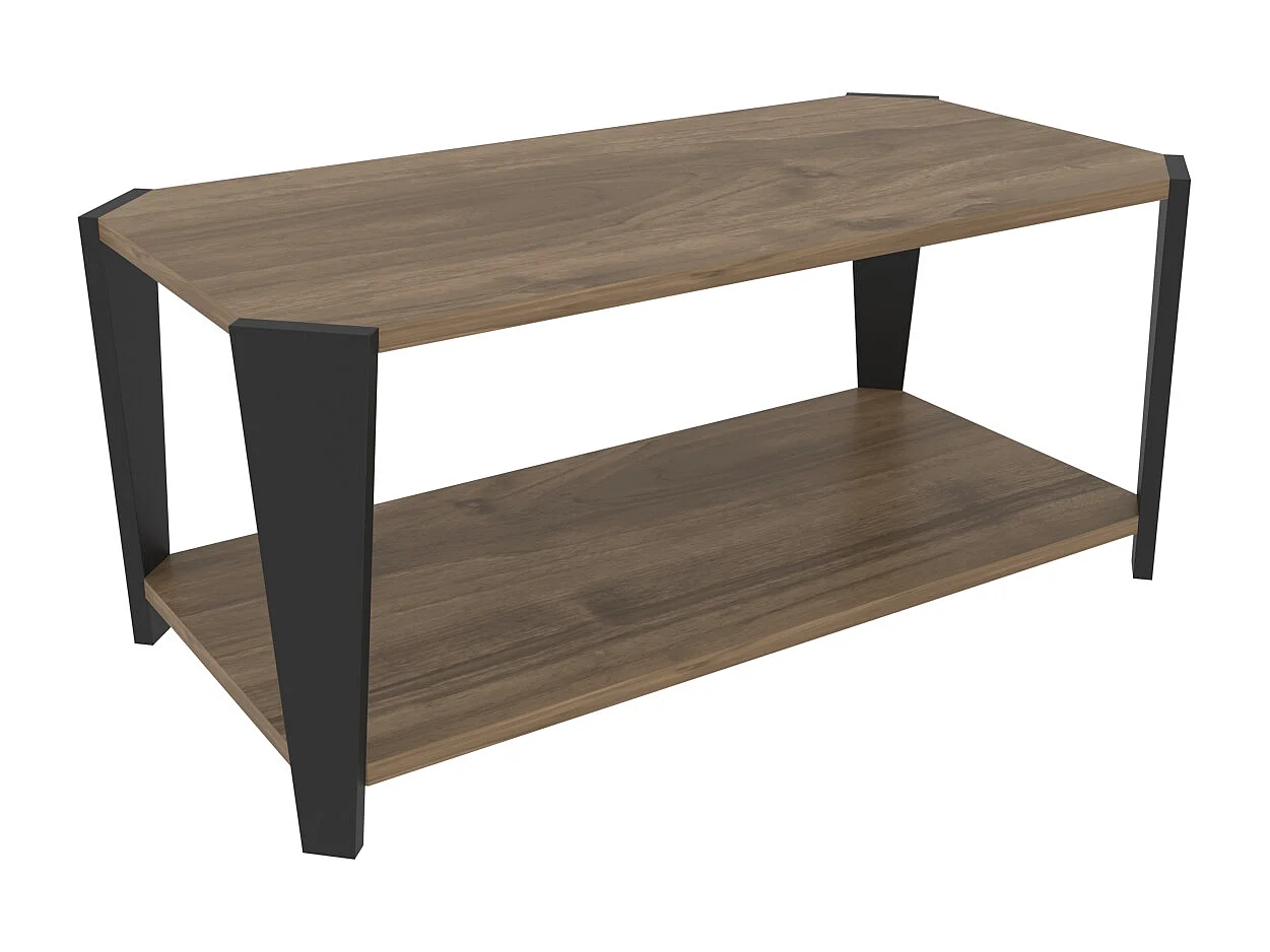 Monaco Table basse moderne et simple 91 cm x 47 cm (Noyer et Noir)