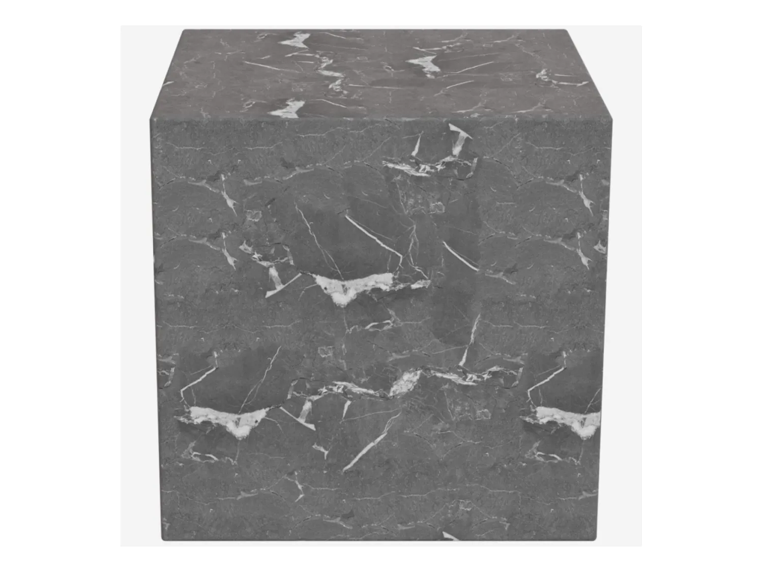Habitat - Table d'appoint cube en marbre - Gris - Adana