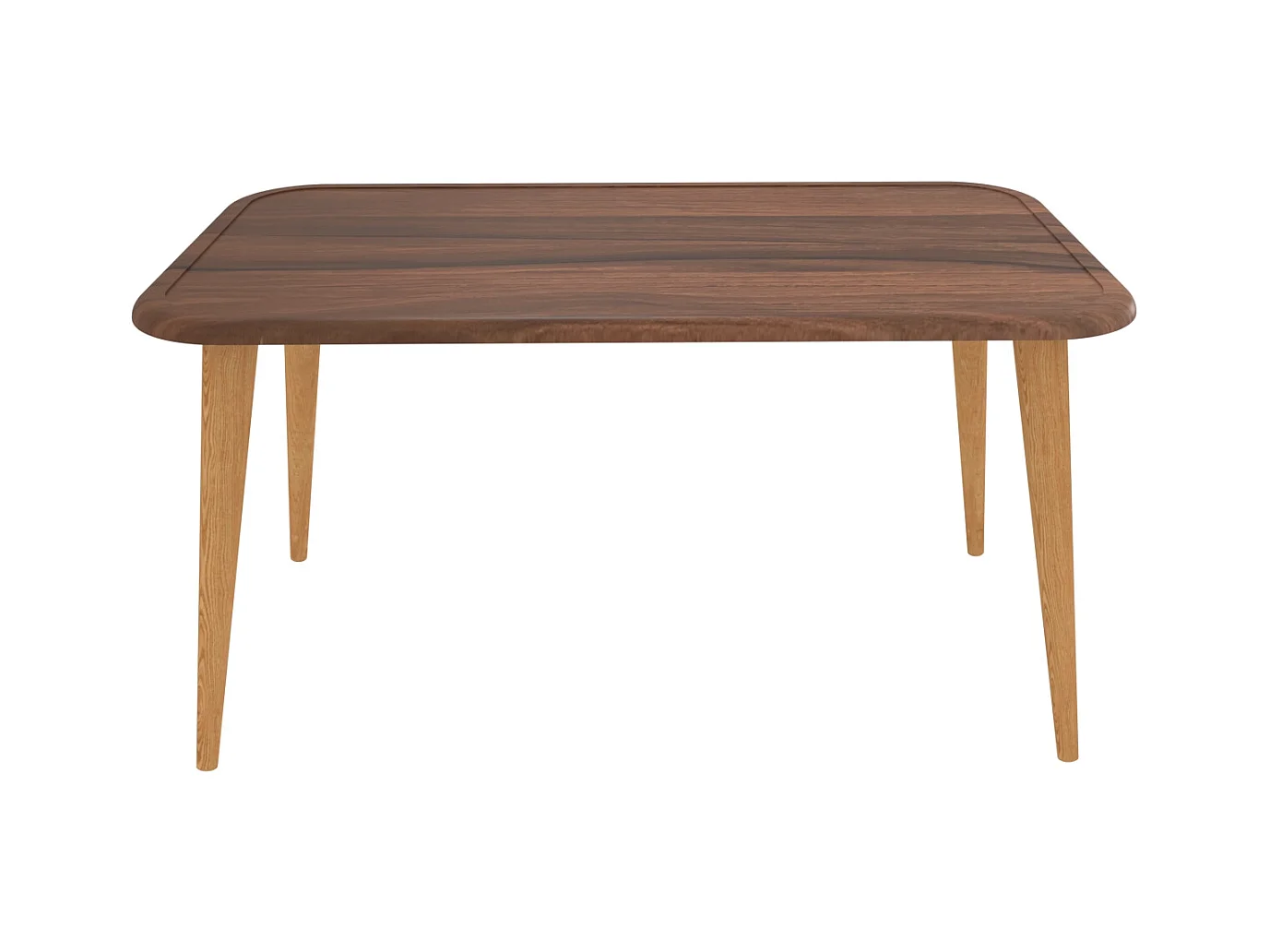 Bohemia Table Basse 90 cm avec Pieds en Bois (Noyer)