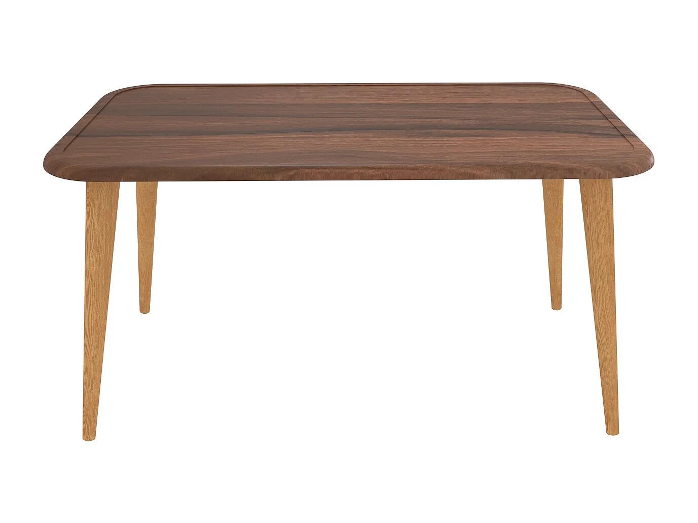 Bohemia Table Basse 90 cm avec Pieds en Bois (Noyer)