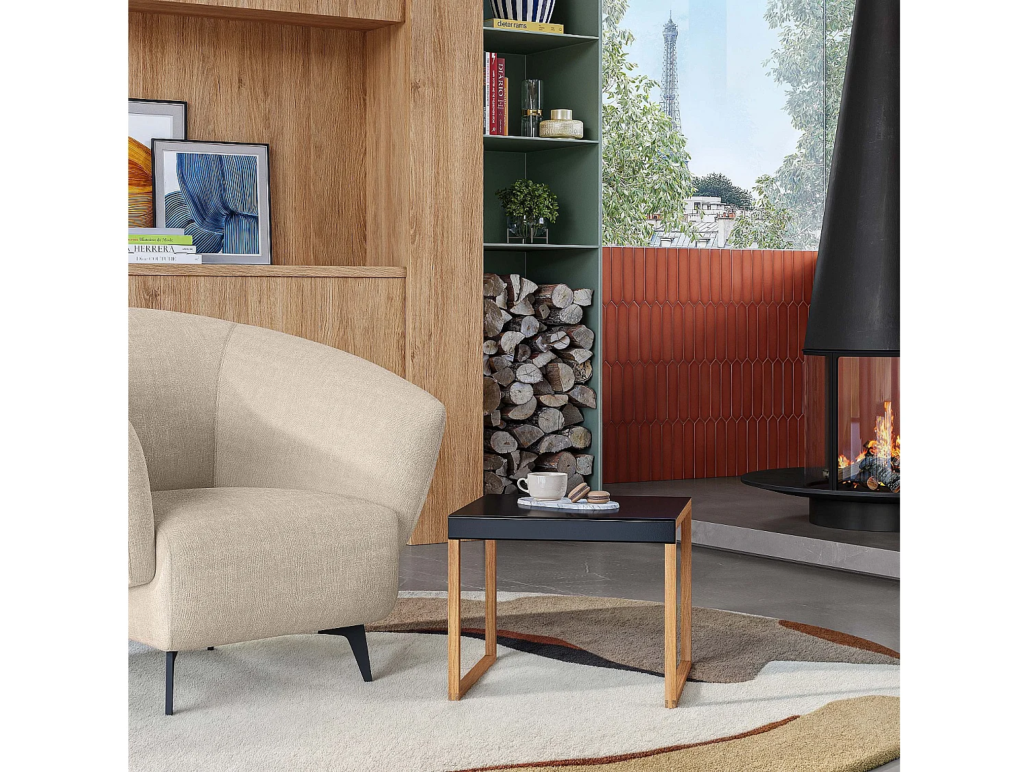 Table d'appoint en acier laqué - Noir - Design by Elling Ekornes & Trine Haddal
