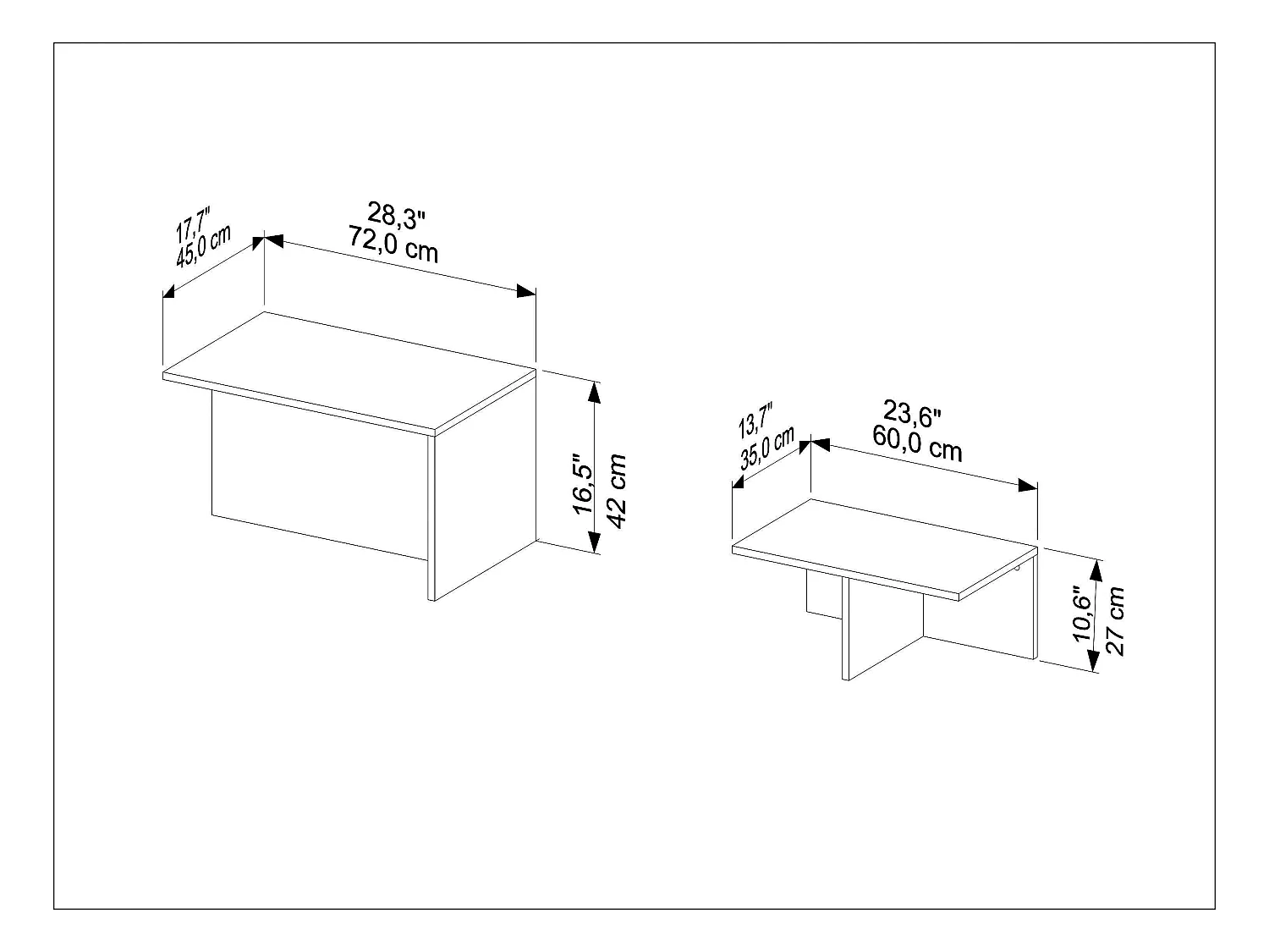 Twins Tables Gigognes Set de 2 Tables Basses  (Alina et Galaxy)