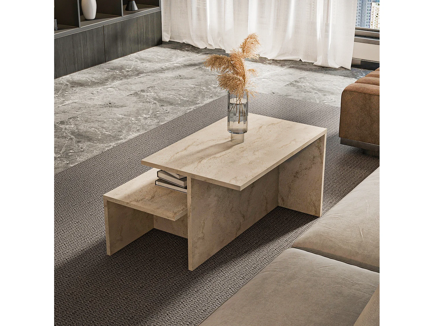 Decorotika Twins 2 Pieces Nesting Coffee Table - W 72 cm x H 42 cm x D 45 cm
