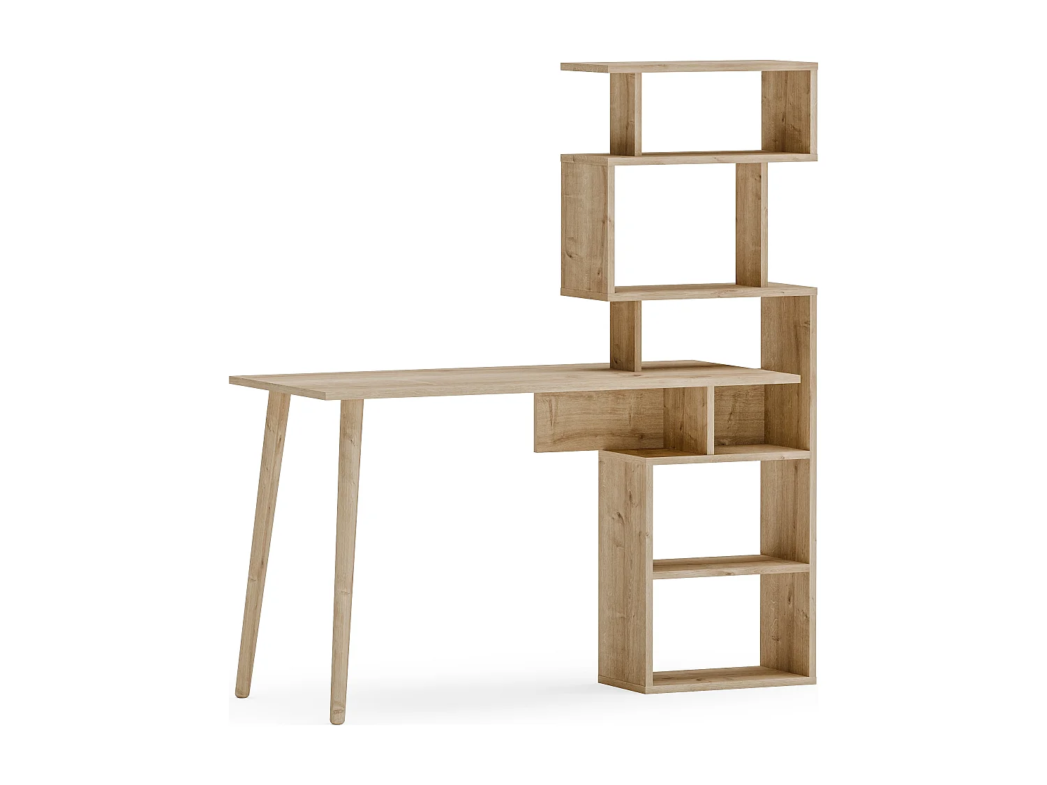 Decorotika Vina Study Desk with Included Shelving Unit - W 120 cm x H 72.8 cm x D 60 cm