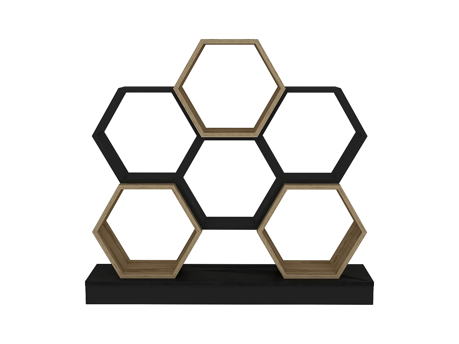 Cicek Bibliothèque 109 cm Hauteur Design Unique (Noir et Oud)