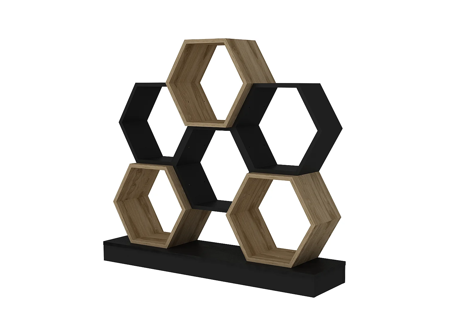 Cicek Bibliothèque 109 cm Hauteur Design Unique (Noir et Oud)