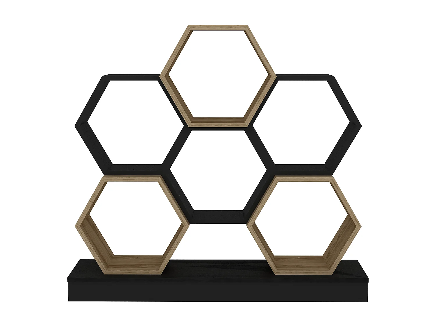 Cicek Bibliothèque 109 cm Hauteur Design Unique (Noir et Oud)