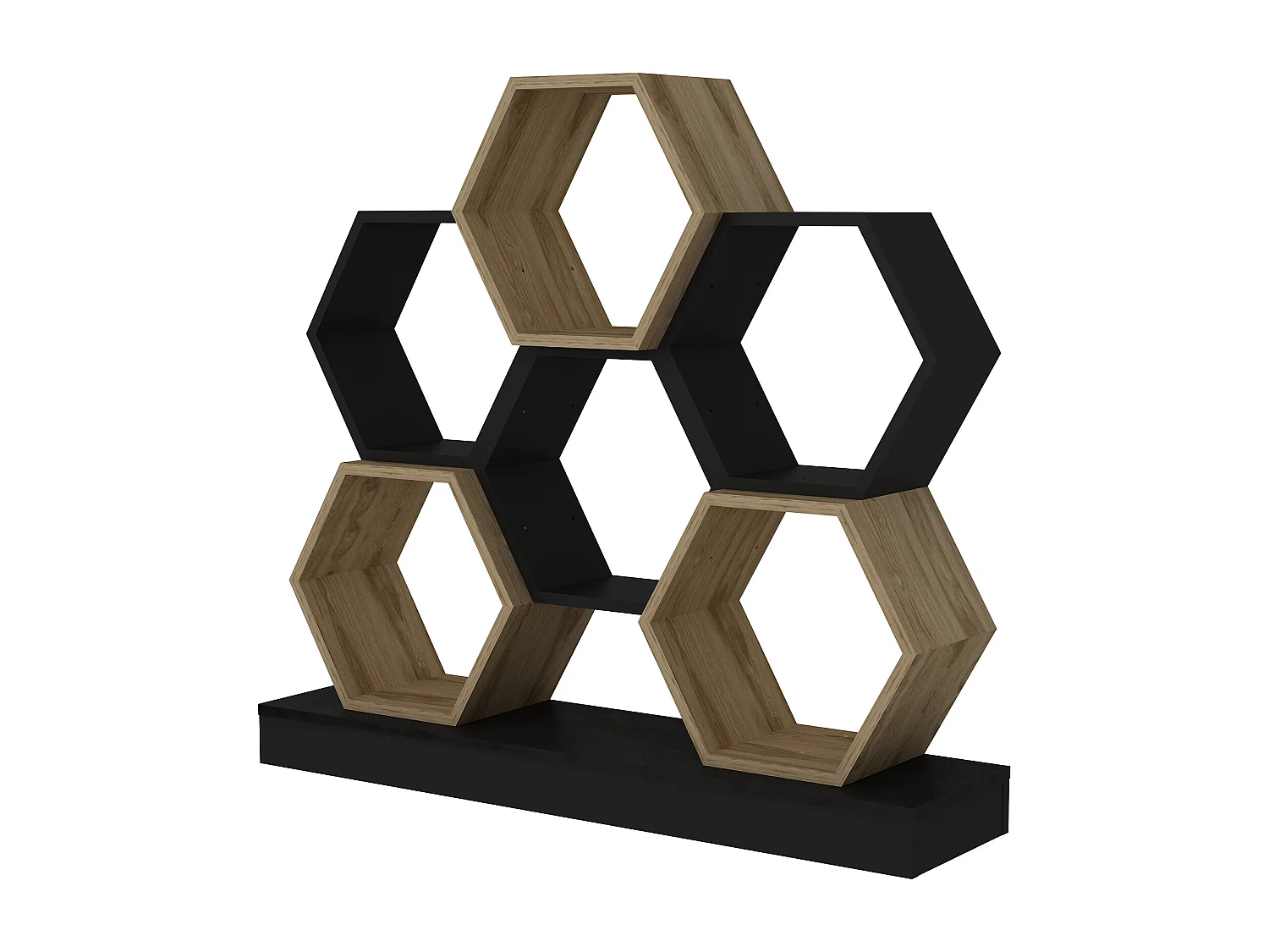 Cicek Bibliothèque 109 cm Hauteur Design Unique (Noir et Oud)