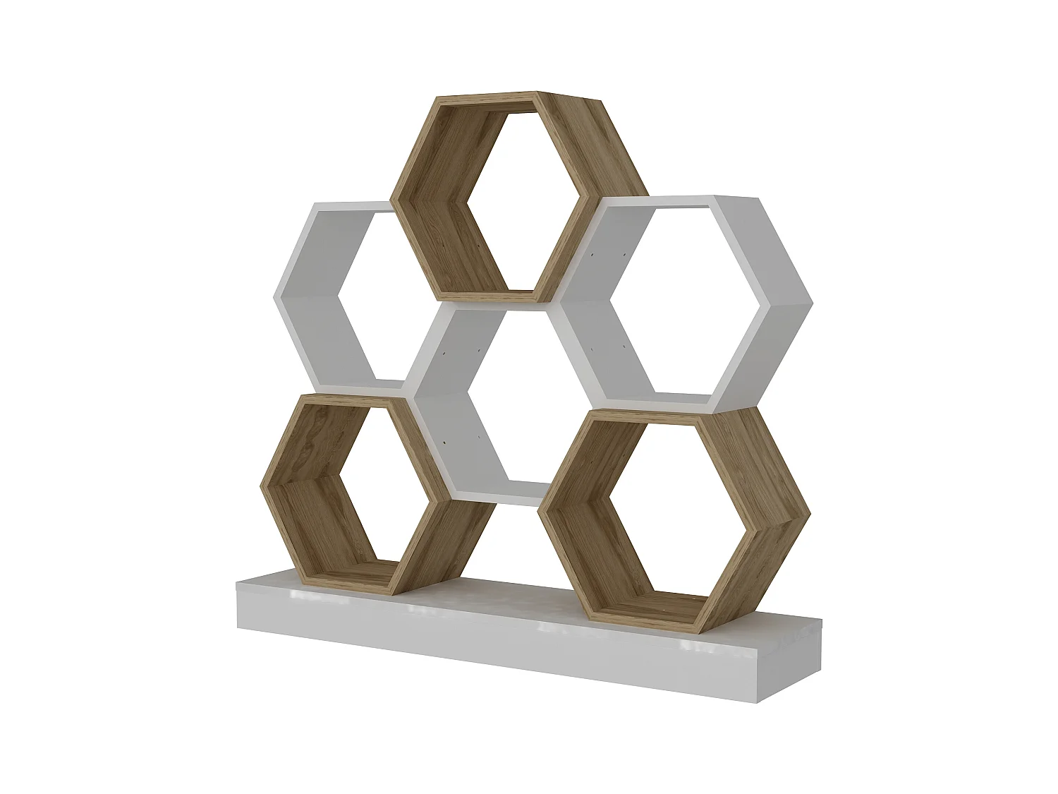 Cicek Bibliothèque 109 cm Hauteur Design Unique (Blanc et Oud)