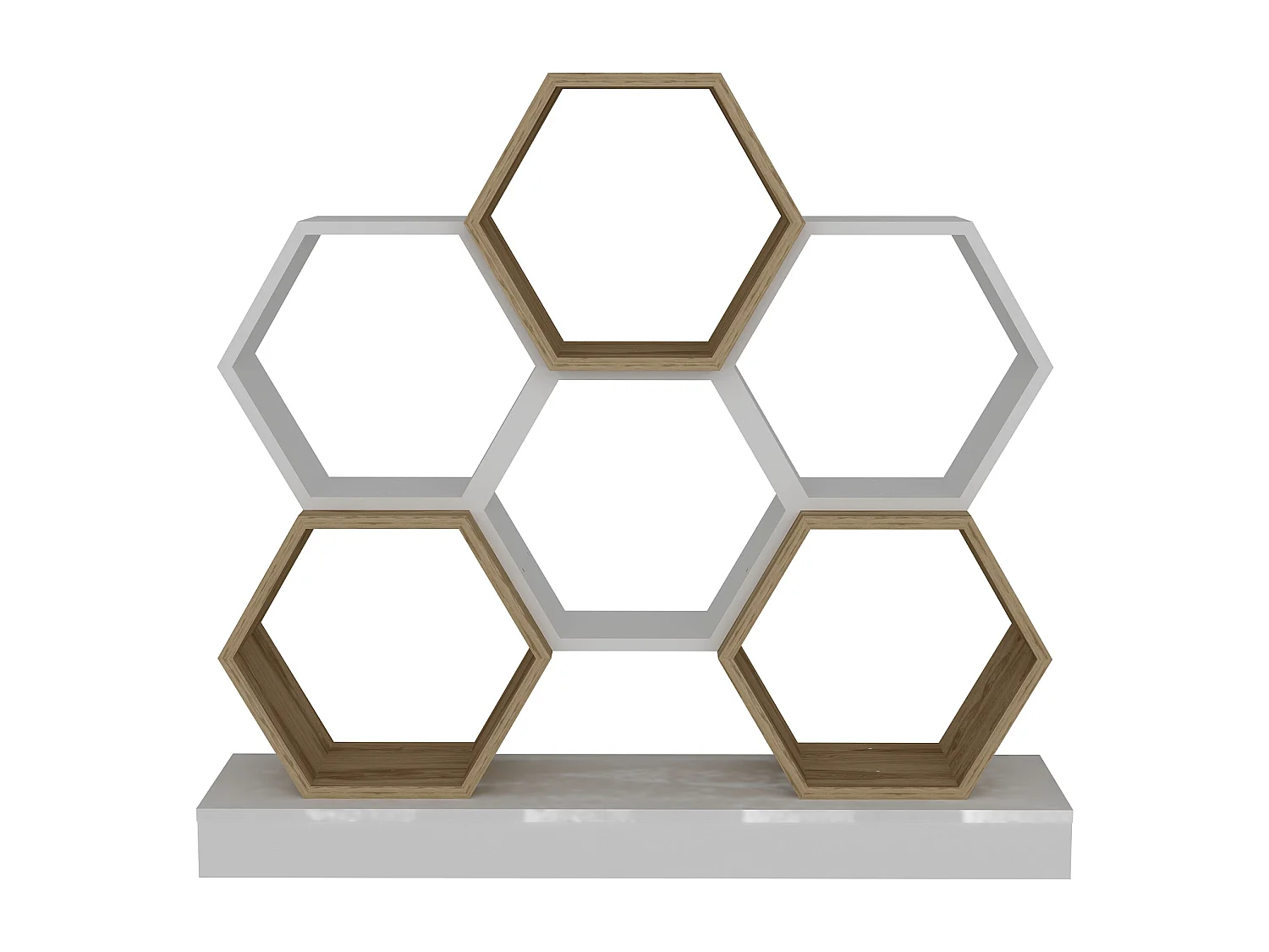 Cicek Bibliothèque 109 cm Hauteur Design Unique (Blanc et Oud)