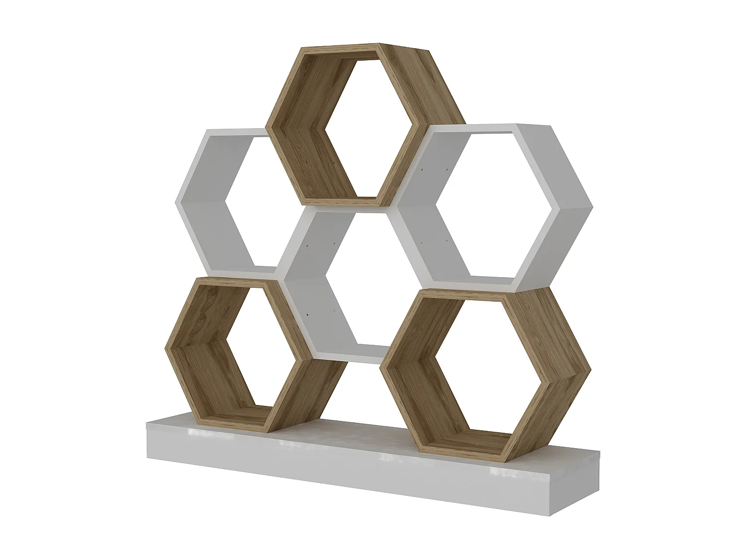 Cicek Bibliothèque 109 cm Hauteur Design Unique (Blanc et Oud)