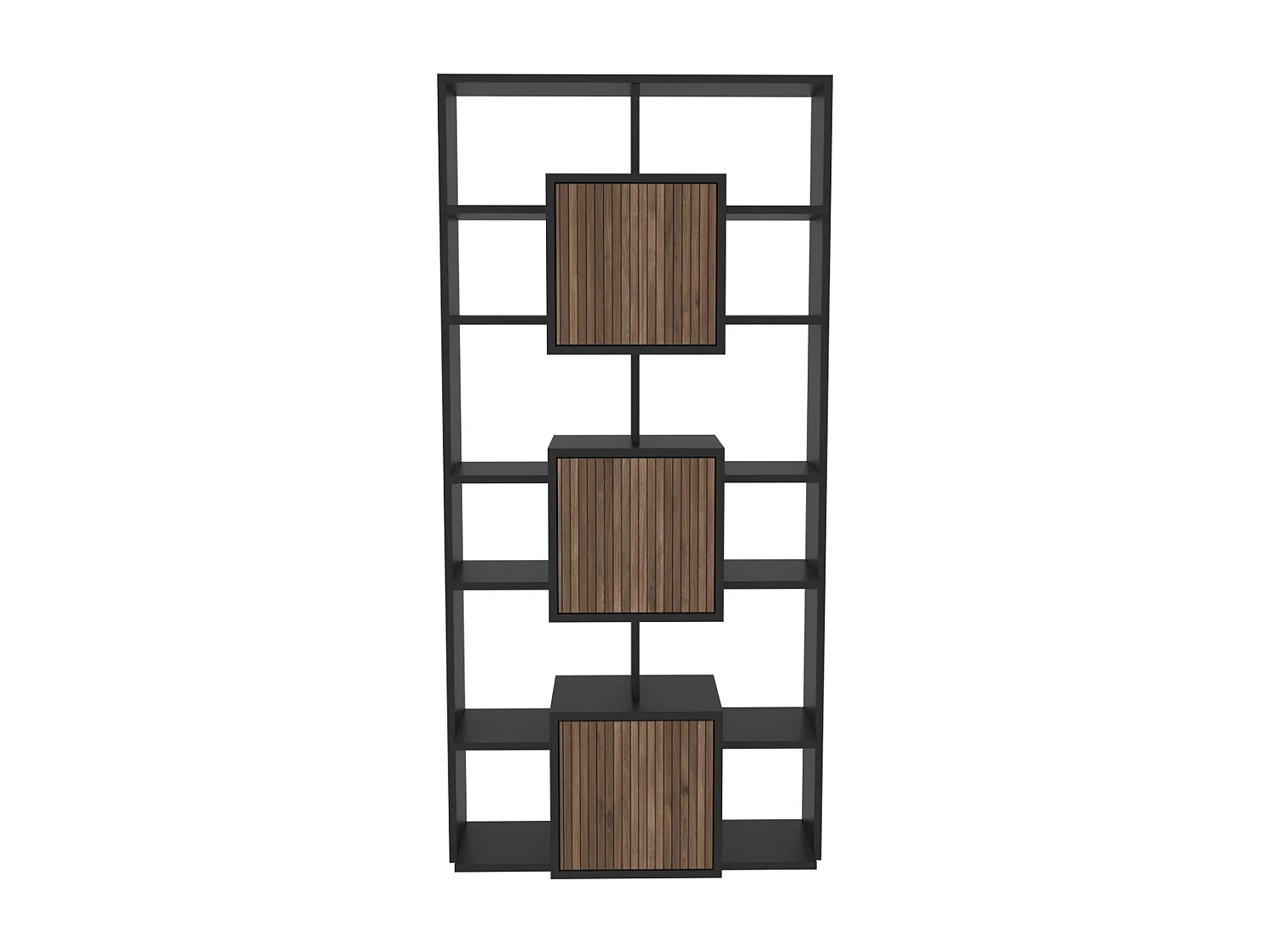 Decorotika Monaco Modern Bookcase wit Cabinets and Shelves  - 176 cm H x 85 cm W x 20 cm D