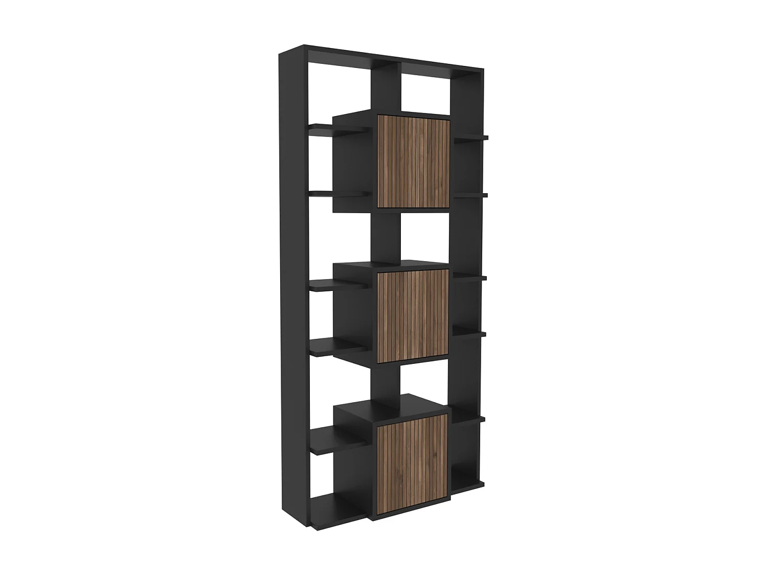 Decorotika Monaco Modern Bookcase wit Cabinets and Shelves  - 176 cm H x 85 cm W x 20 cm D