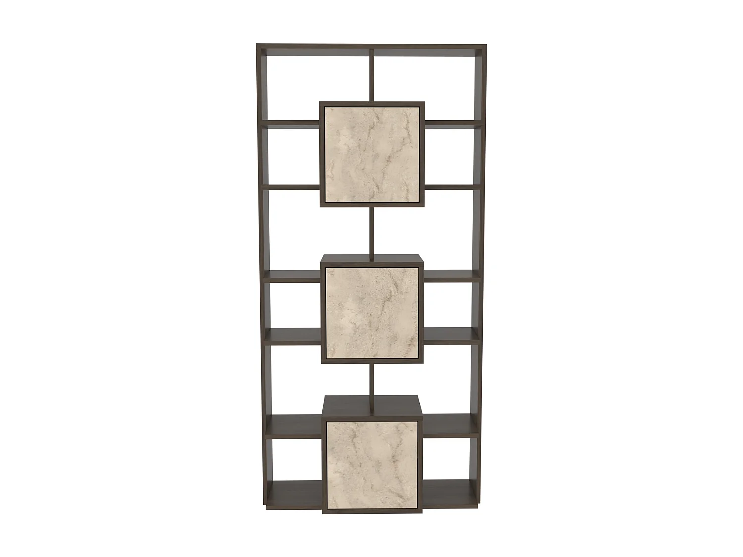 Decorotika Monaco Modern Bookcase wit Cabinets and Shelves  - 176 cm H x 85 cm W x 20 cm D