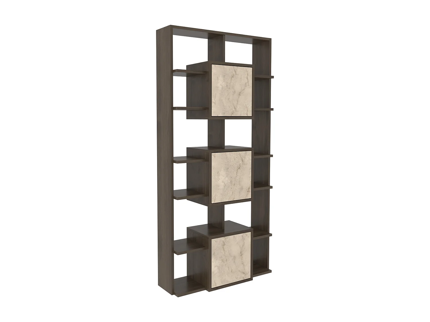 Decorotika Monaco Modern Bookcase wit Cabinets and Shelves  - 176 cm H x 85 cm W x 20 cm D