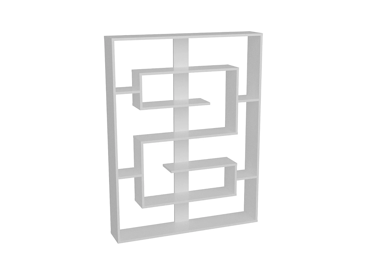 Esteban Bibliothèque Design Géométrique de 156 cm Hauteur (Blanc)