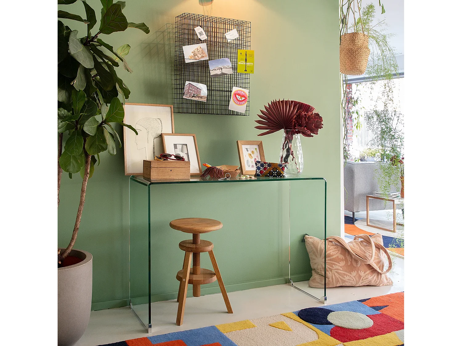 Console en verre trempé