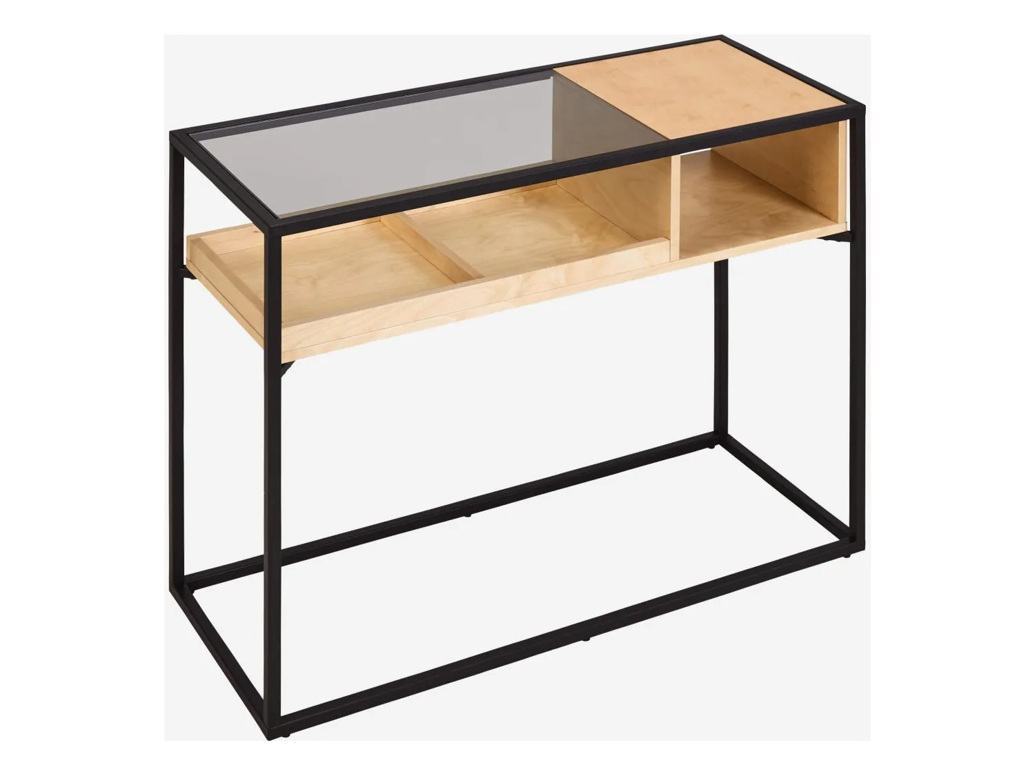 Habitat - Console en métal et bois de bouleau - Noir - Design by Hélèna Pille - Nathan