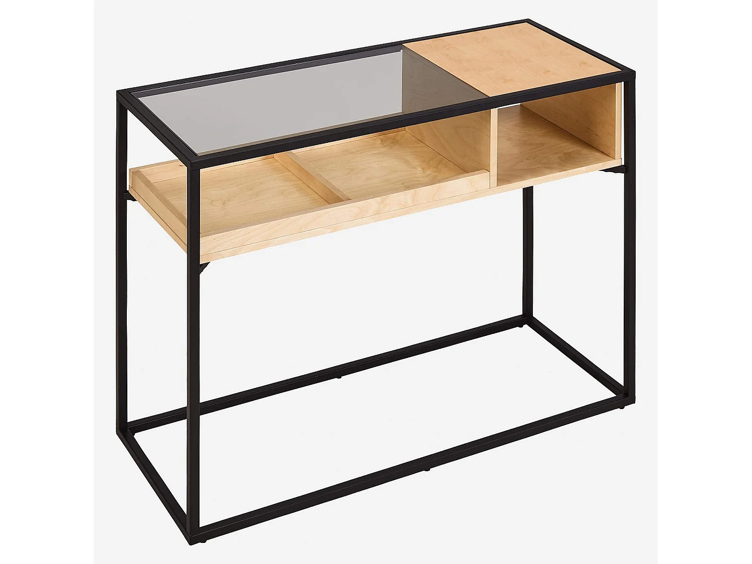 Habitat - Console en métal et bois de bouleau - Noir - Design by Hélèna Pille - Nathan