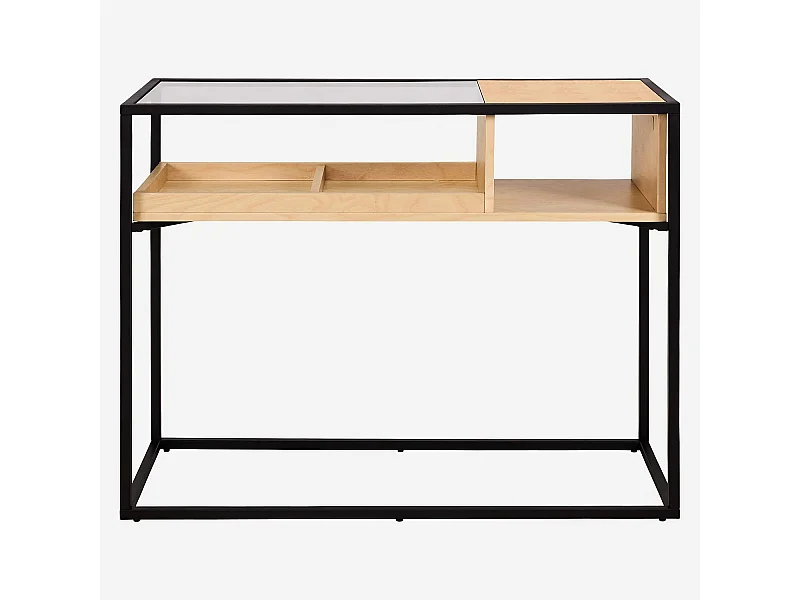 Habitat - Console en métal et bois de bouleau - Noir - Design by Hélèna Pille - Nathan