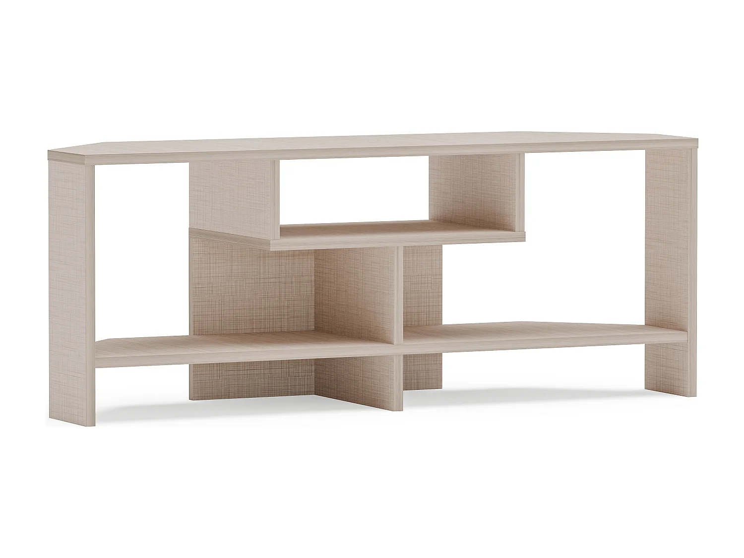 Maldiv Meuble TV d'angle 120 cm Niches Design (Beige)